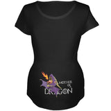 Mother of a Dragon Cute Purple Fire Maternity Soft T Shirt front view