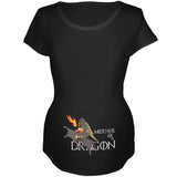 Mother of a Dragon Cute Black Fire Maternity Soft T Shirt front view