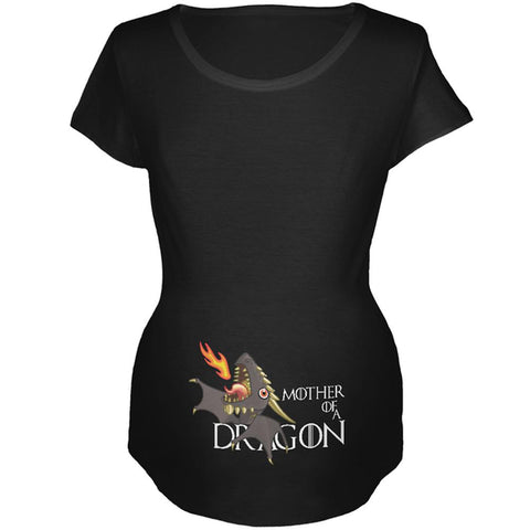 Mother of a Dragon Cute Black Fire Maternity Soft T Shirt