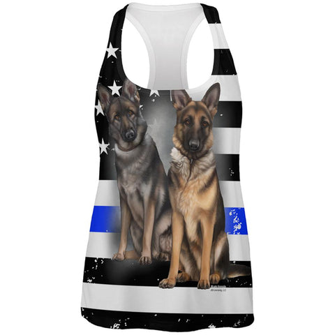Thin Blue Line K9 Unit German Shepherd Live Forever All Over Womens Work Out Tank Top