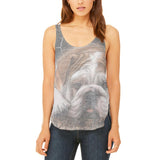 English Bulldog Live Forever Juniors Flowy Side Slit Tank Top