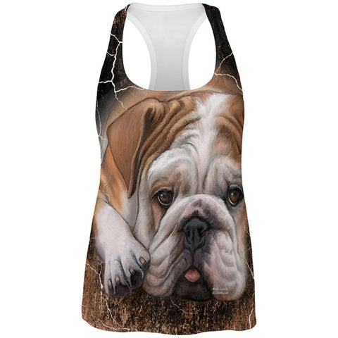 English Bulldog Live Forever All Over Womens Work Out Tank Top