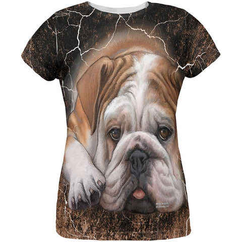 English Bulldog Live Forever All Over Womens T Shirt