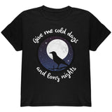 Cold Days Long Nights Fall Moon Raven Youth T Shirt