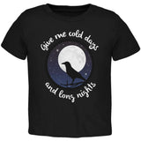 Cold Days Long Nights Fall Moon Raven Toddler T Shirt