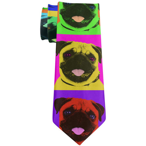 Pug Puppy Pop Art All Over Neck Tie