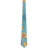 Japanese Gold Koi Fish Tattoo All Over Neck Tie