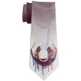 Watercolor Dripping Paint Panda Face All Over Neck Tie