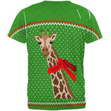 Ugly Christmas Sweater Big Giraffe Scarf All Over Mens T Shirt