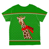 Ugly Christmas Sweater Big Giraffe Scarf All Over Toddler T Shirt