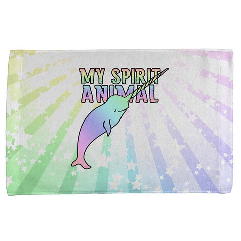 My Spirit Animal Narwhal Unicorn Of The Sea Pastel All Over Hand Towel