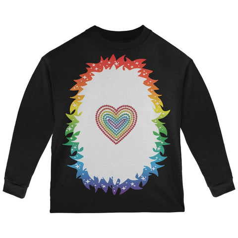 Halloween Rainbow Heart Unicorn Costume Pony Toddler Long Sleeve T Shirt