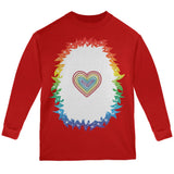 Halloween Rainbow Heart Unicorn Costume Pony Youth Long Sleeve T Shirt