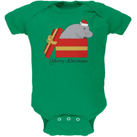 Merry Christmas Hippo Hippopotamus Cute Soft Baby One Piece