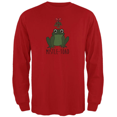 Christmas Mistletoe Toad Funny Pun Mens Long Sleeve T Shirt