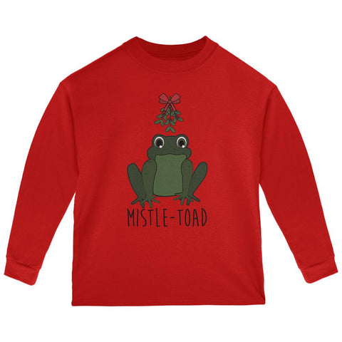 Christmas Mistletoe Toad Funny Pun Toddler Long Sleeve T Shirt