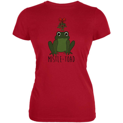 Christmas Mistletoe Toad Funny Pun Juniors Soft T Shirt