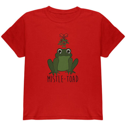 Christmas Mistletoe Toad Funny Pun Youth T Shirt