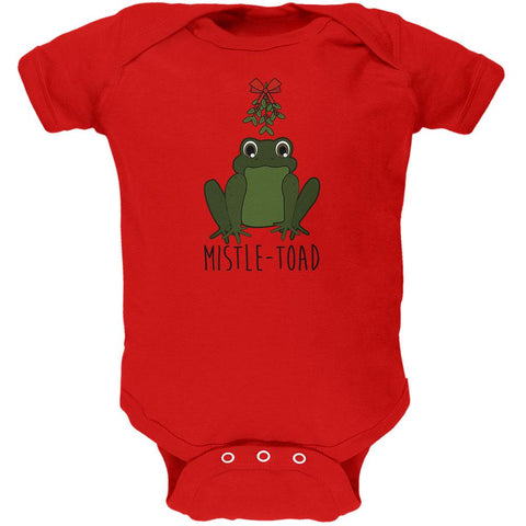 Christmas Mistletoe Toad Funny Pun Soft Baby One Piece