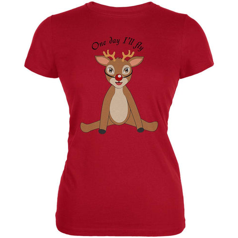 Christmas Baby Deer Fawn Juniors Soft T Shirt