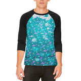 Mermaids Pearls and Starfish Pattern Mens Raglan T Shirt