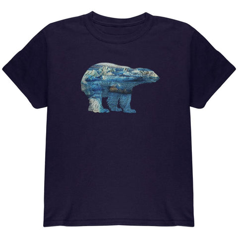 Polar Bear Iceberg Snow Caps Youth T Shirt