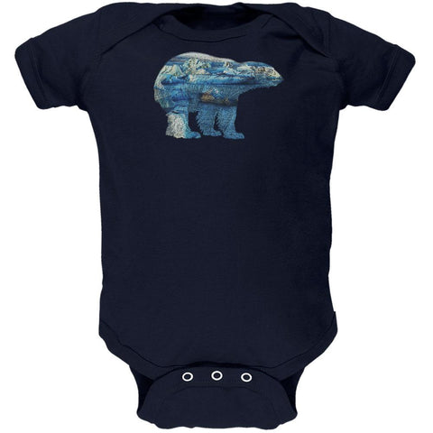 Polar Bear Iceberg Snow Caps Soft Baby One Piece