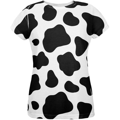 Halloween Cow Pattern Costume All Over Womens T Shirt
