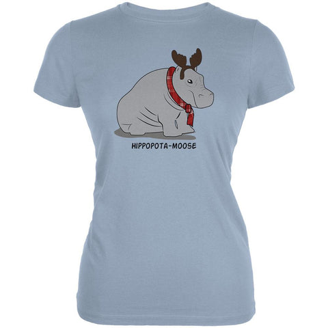 Hippo Moose Hippopotamoose Funny Pun Juniors Soft T Shirt