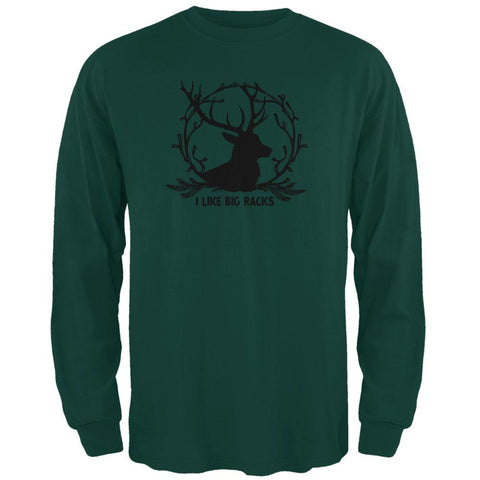 Buck Deer I Like Big Racks Funny Pun Mens Long Sleeve T Shirt