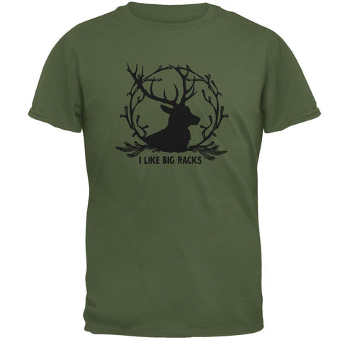 Buck Deer I Like Big Racks Funny Pun Mens T Shirt