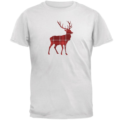 Simple Deer Buck Plaid Cute Mens T Shirt