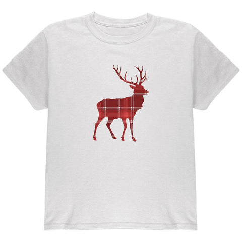 Simple Deer Buck Plaid Cute Youth T Shirt