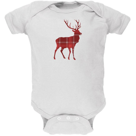 Simple Deer Buck Plaid Cute Soft Baby One Piece