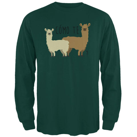 Como Te Llamas Funny Llama Pun Mens Long Sleeve T Shirt
