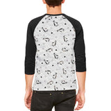 Retro Penguin Pattern Mens Raglan T Shirt