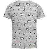 Retro Penguin Pattern All Over Mens T Shirt