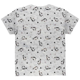 Retro Penguin Pattern All Over Youth T Shirt