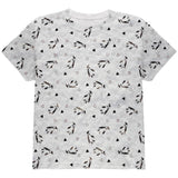 Retro Penguin Pattern All Over Youth T Shirt