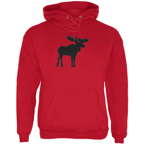 Moose Faux Stitched Mens Hoodie