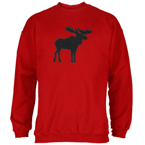 Moose Faux Stitched Mens Sweatshirt