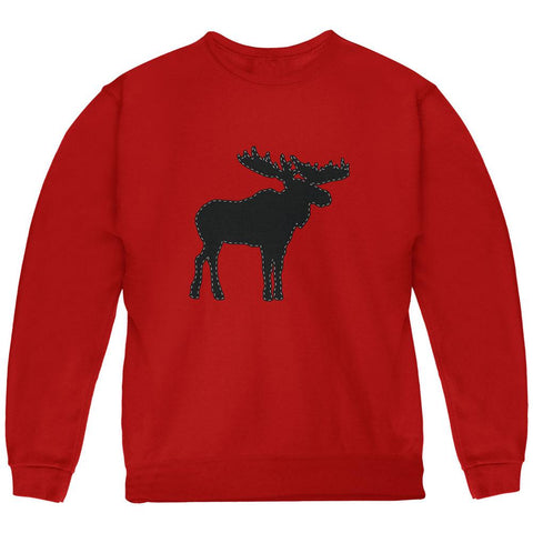 Moose Faux Stitched Youth Sweatshirt