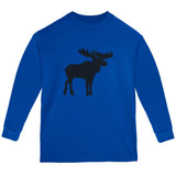 Moose Faux Stitched Youth Long Sleeve T Shirt