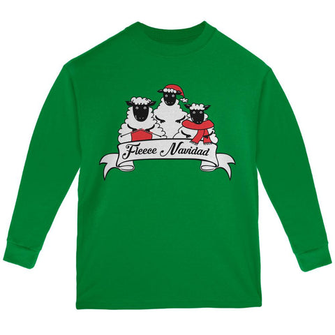 Christmas Sheep Feliz Fleece Navidad Youth Long Sleeve T Shirt