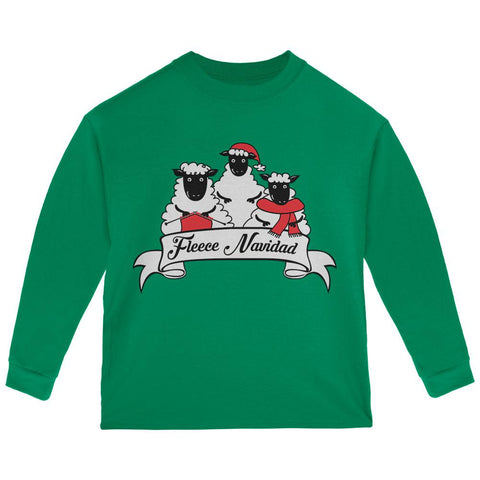 Christmas Sheep Feliz Fleece Navidad Toddler Long Sleeve T Shirt