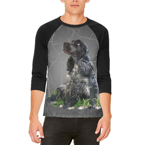 English Cocker Spaniel Live Forever Mens Raglan T Shirt
