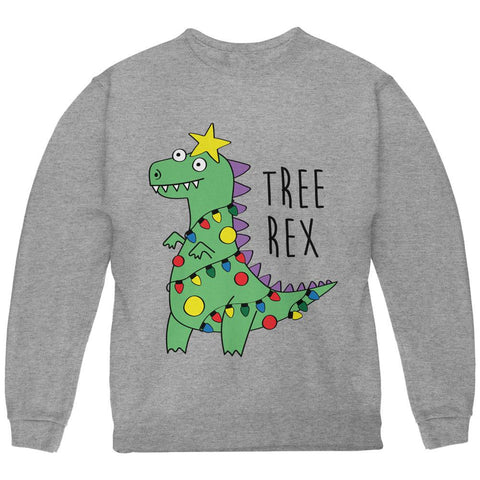 Christmas Tree Rex T-Rex Funny Dinosaur Youth Sweatshirt