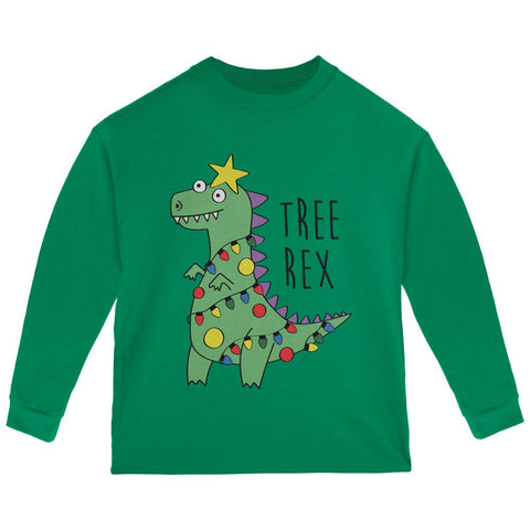 Christmas Tree Rex T-Rex Funny Dinosaur Toddler Long Sleeve T Shirt
