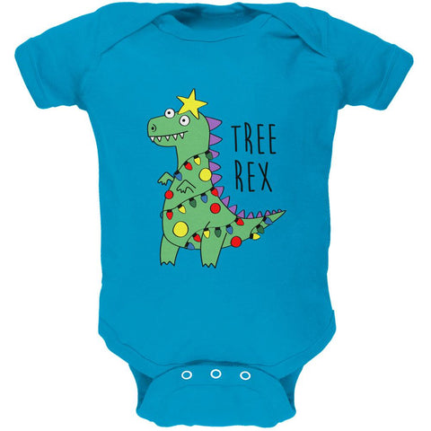 Christmas Tree Rex T-Rex Funny Dinosaur Soft Baby One Piece