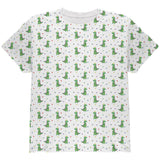 Christmas Tree Rex T-Rex Dinosaur Pattern All Over Youth T Shirt